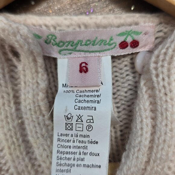 Bonpoint Baby Cashmere Cardigan - Light Pink - 6 months - Picture 2 of 2